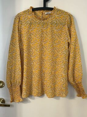 Carolina Belle Yellow Ruffled Long Sleeve Blouse